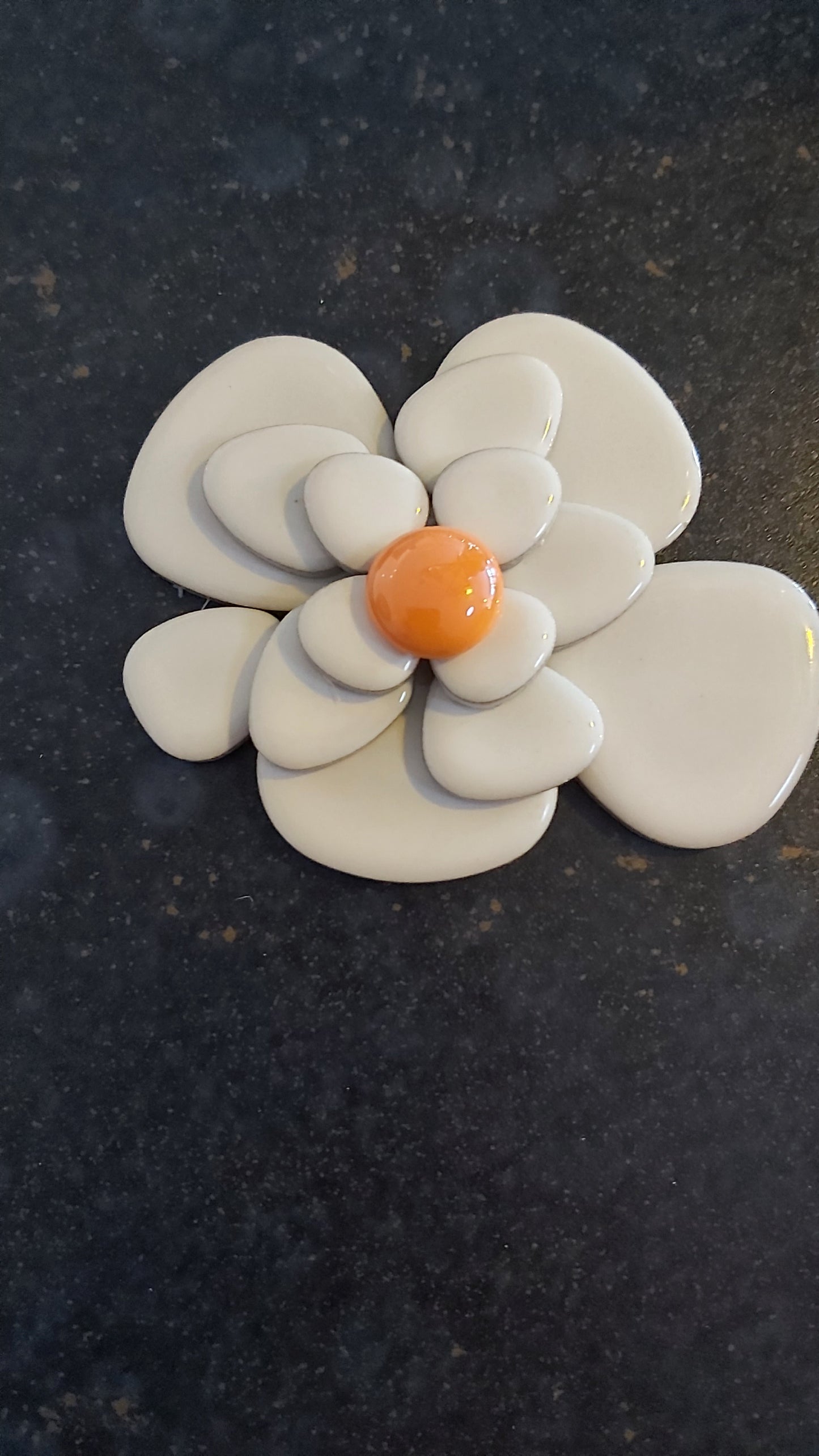 Gloss WHITE Ceramic Flower Power Pebble Pool All Weather out-Indoor Tiles - Full Sheets