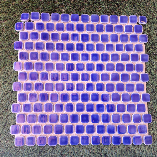 Ceramic Square Penny Tiles Blurple, Full 30cm x 30cm Sheets, 2cm x 2cm