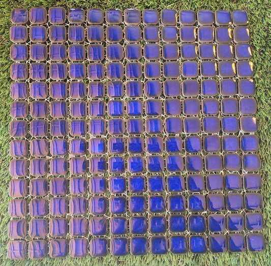 Ceramic Square Penny Tiles Cobalt Blue, Full 30cm x 30cm Sheets 2cm x 2cm