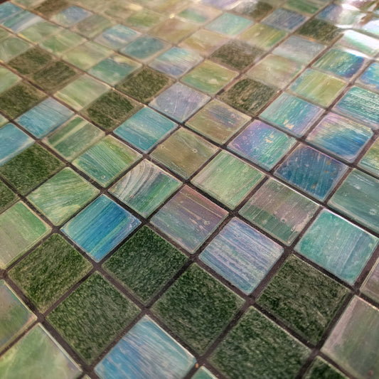 Terrific GREEN mix Trend Quality Australian Tiles FULL SHEETS 2cm x 2cm squares