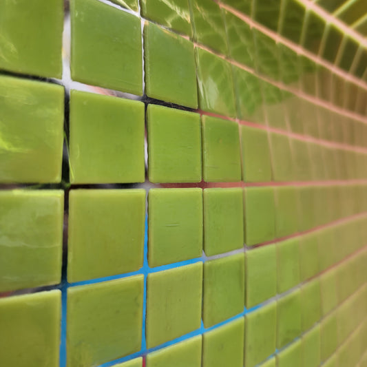 LIME LIME LIME GREEN gorgeous Trent Quality tiles full sheets, 2cm x 2cm squares