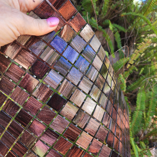 HAZELNUT Chocolate Quality Glass Tiles 2cm x 2cm