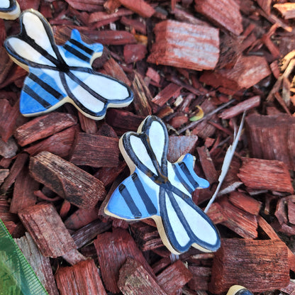 Aussie NATIVE BLUE BEES Set of 4 Hand Make and Hand Painted Bees made by Myles at Monte Lupo